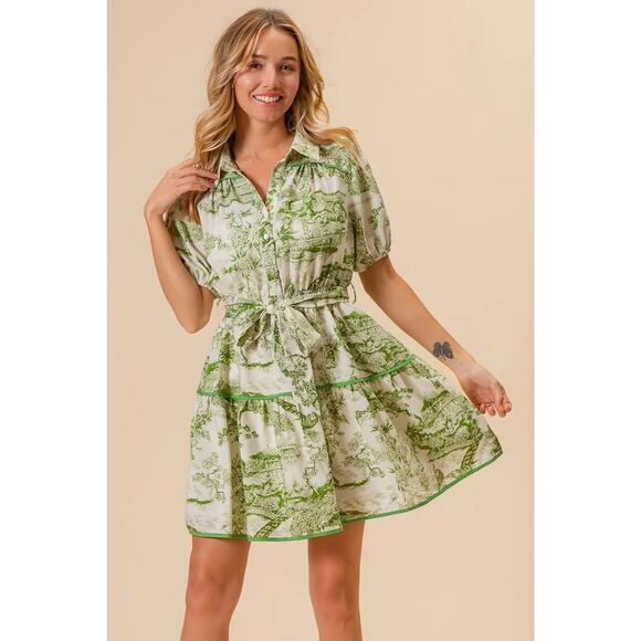 BiBi Woven Printed Tiered Dress - Picture 8 of 16